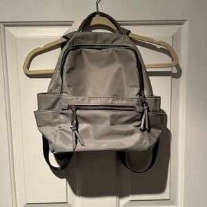 NEW! No Tags. Stylish Gray Backpack with Multiple Pockets.